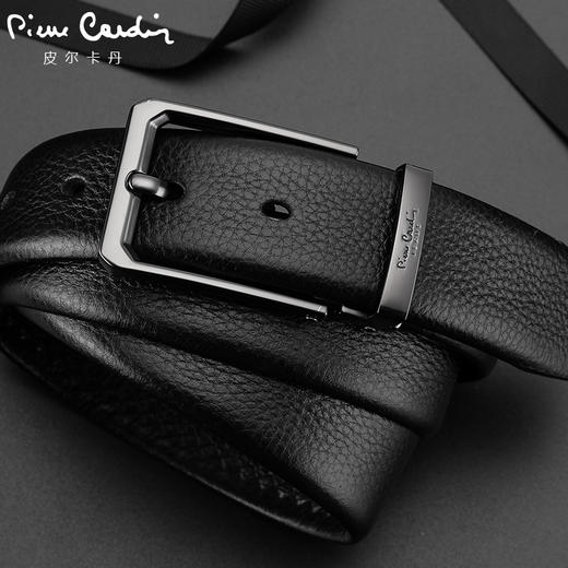 皮尔卡丹男士皮带商务休闲头层牛皮针扣裤腰带 商品图3