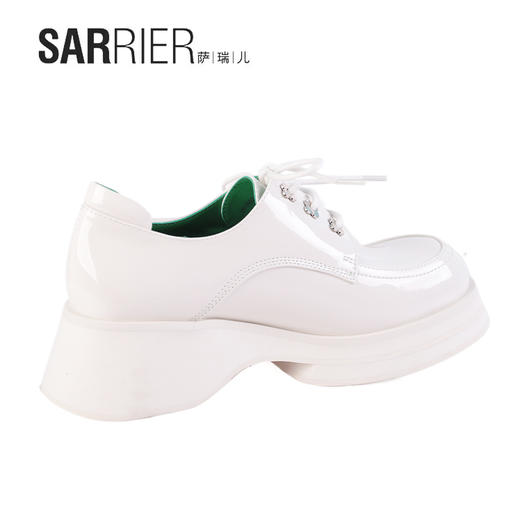 萨瑞儿2022新品加厚底英伦系带乐福鞋 261602 商品图7