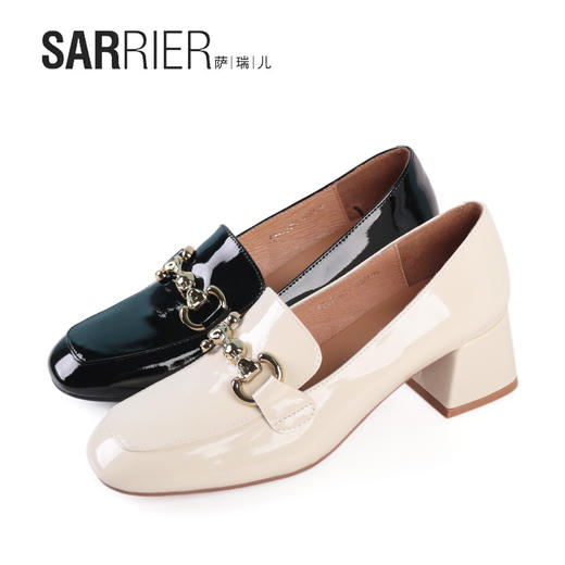 萨瑞儿新品剖光皮面扁头乐福鞋 261558 商品图8