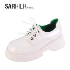 萨瑞儿2022新品加厚底英伦系带乐福鞋 261602