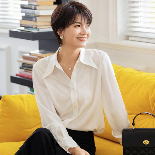 职业衬衫女春季新款法式设计感衬衣小个子叠穿气质上衣长袖 商品图2