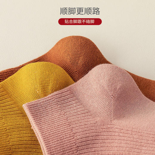 洁丽雅女士袜子纯色棉质短筒防臭吸汗不掉跟春夏新款学生短袜 商品图1