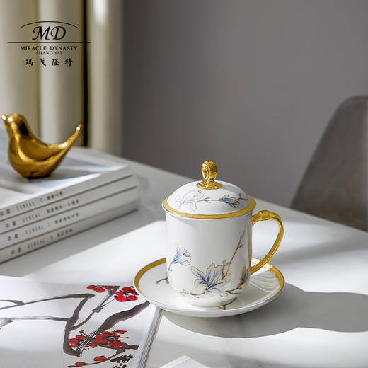 【玛戈隆特】B7F   进博盛宴3头会务盖杯 珐琅彩会议办公家用杯子 礼盒包装 商品图3