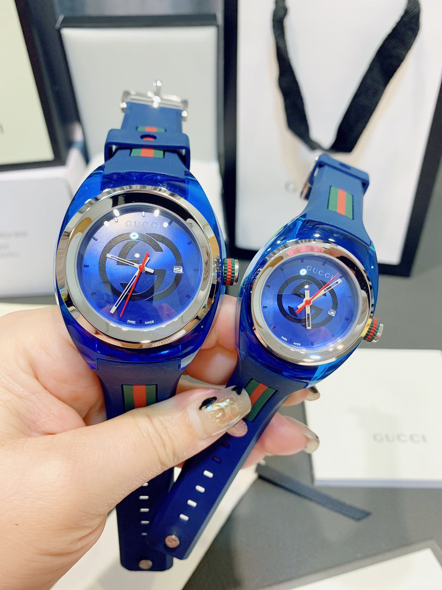 古驰gucci sync情侣款透明款石英表