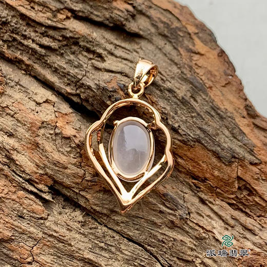 派瑞翡翠 18k金翡翠挂件 糯冰种 无色 商品图1