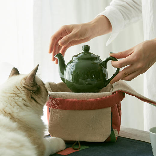 山水茶色旅行户外茶具收纳包棉麻布艺 商品图2