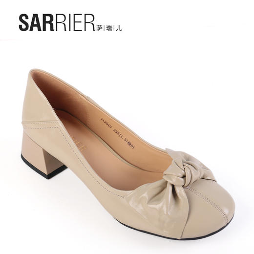 萨瑞儿新品圆头中缝大蝴蝶结饰扣女鞋 212910 商品图4