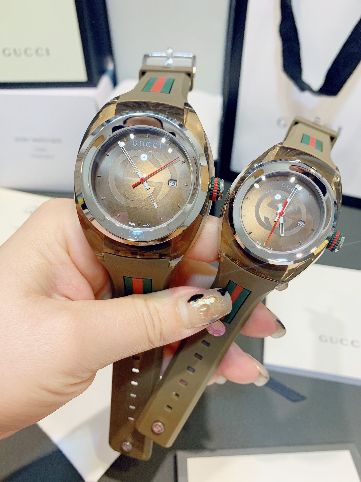 古驰gucci sync情侣款透明款石英表