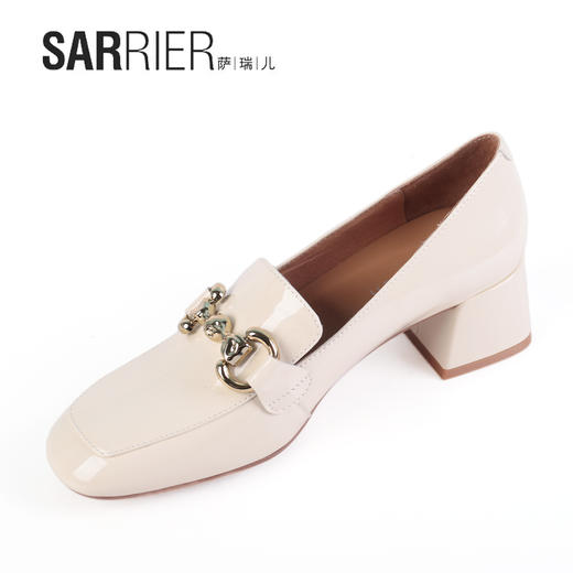 萨瑞儿新品剖光皮面扁头乐福鞋 261558 商品图6