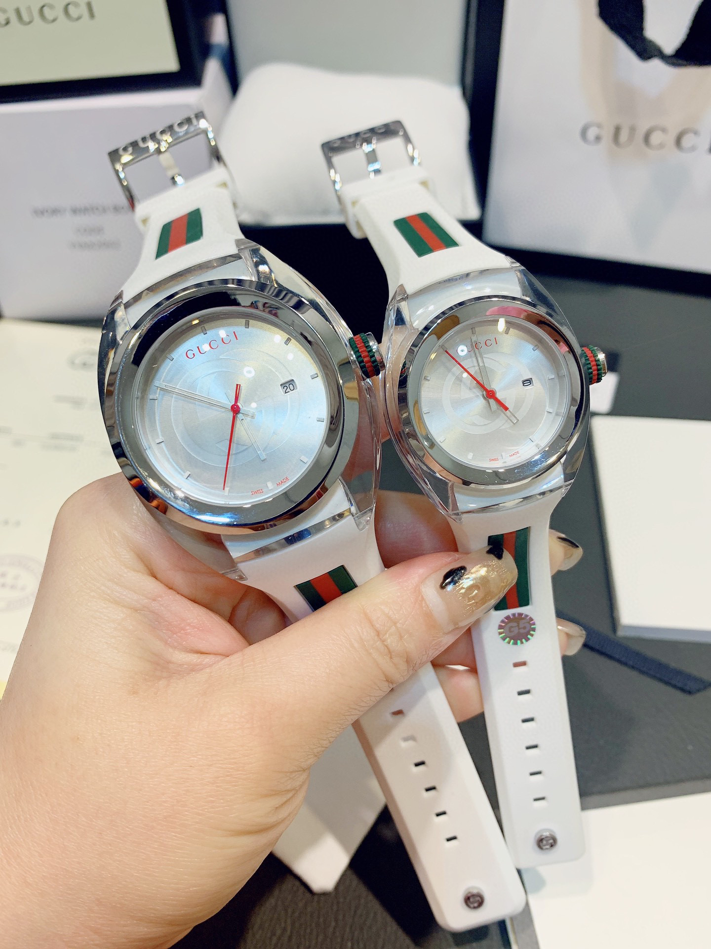 古驰gucci sync情侣款透明款石英表