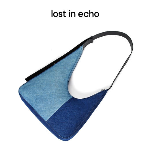 lost in echo 原创设计师拼接撞色不对称月牙大号帆布tote包电脑包 商品图2