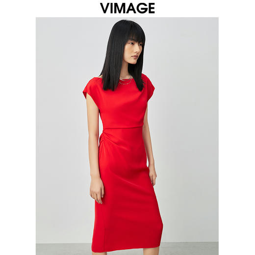 VIMAGE纬漫纪品牌女装夏季新款气质优雅高腰包臀修身礼服女V1577101 商品图2