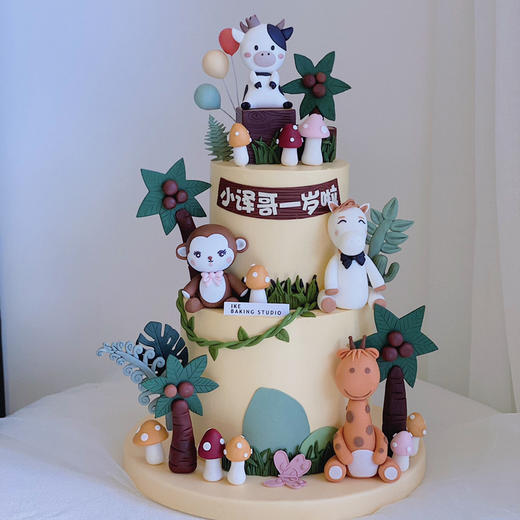 动物派对 | 翻糖奶油蛋糕 | 奶油霜抹面 商品图0