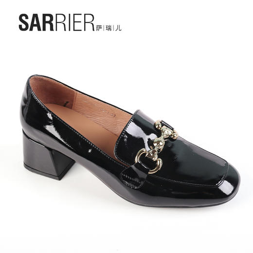 萨瑞儿新品剖光皮面扁头乐福鞋 261558 商品图2