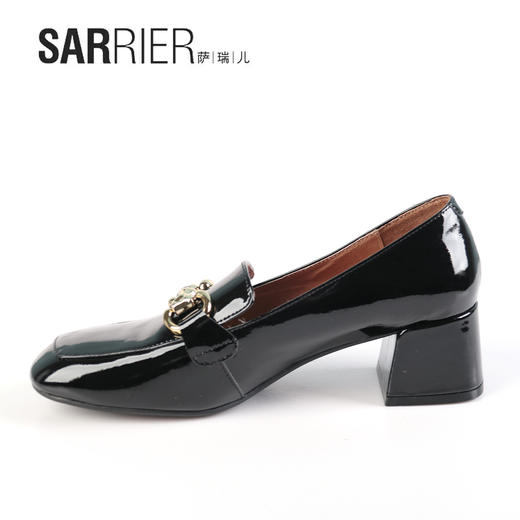 萨瑞儿新品剖光皮面扁头乐福鞋 261558 商品图3