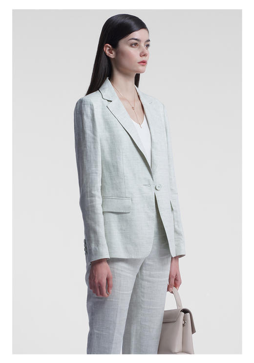 三石一澜女装亚麻素色西装SG25101023 商品图1