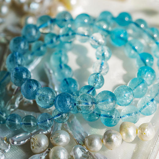 海蓝宝手链 |  6-12mm 三圈长串/单圈手串 水晶 月下世界【下单请备注手围】「下单后72小时内发货」 商品图0