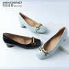 安启美奈足弓设计浅口单鞋女时尚方头粗跟法式单鞋52730 商品缩略图4