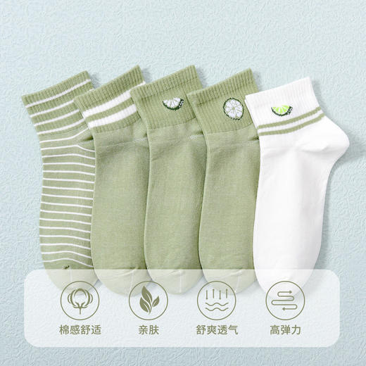 洁丽雅袜子女短袜纯棉春夏季夏天薄款女生学生短筒船袜不掉跟纯棉 商品图1