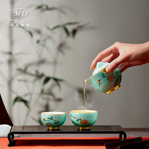 【玛戈隆特厅】B7F丨   玉堂富贵山水同光一壶两杯便携式旅行茶具套装陶瓷家用随身泡茶壶功夫茶具 商品图2