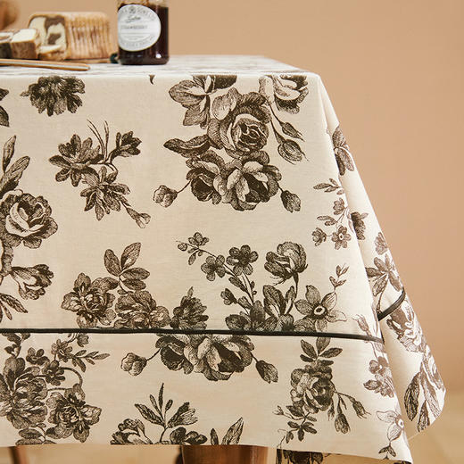 约瑟芬玫瑰田园复古美式碎花餐桌布 商品图2