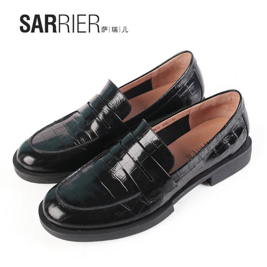 萨瑞儿新品压花牛皮英伦风单鞋 269973 商品图2