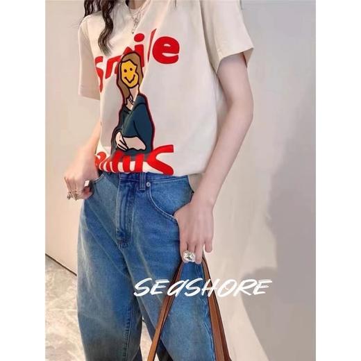 女美人字母圆领T 商品图0