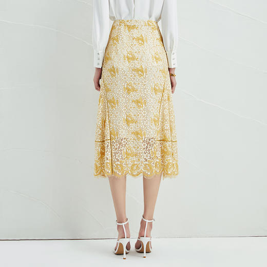 EITIE爱特爱夏季新款温柔显瘦百搭气质通勤高腰a字蕾丝半身裙B2206914 商品图4