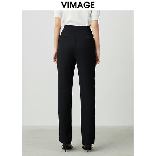 VIMAGE纬漫纪夏新款款时尚修身开叉高腰显瘦女长裤V1505133 商品图3