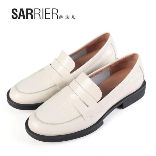 萨瑞儿新品压花牛皮英伦风单鞋 269973 商品图3