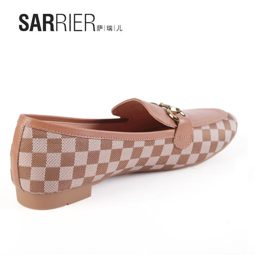 萨瑞儿2022新品织物牛皮拼接款 265722 商品图7