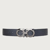 【二】FERRAGAMO 菲拉格慕 双面可调式GANCINI皮带 男士腰带 蓝色 67 5542 735830 商品缩略图0
