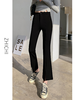 喇叭裤修身西装裤女开叉裤2022春秋新韩版西裤弹力九分微喇裤XZ3648 商品缩略图1