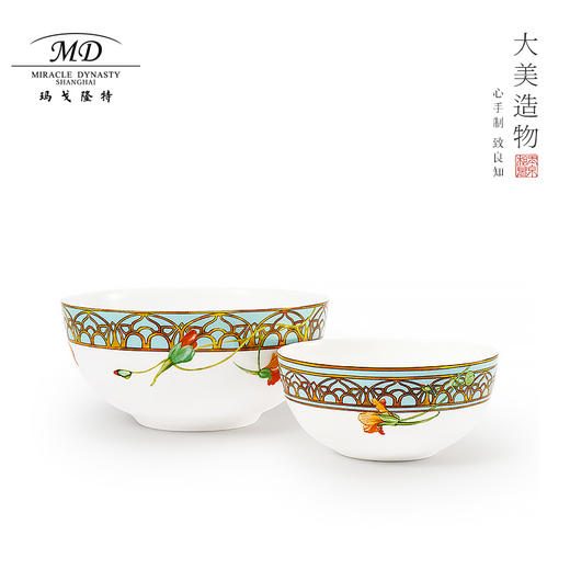 【玛戈隆特】B7F   6人份温莎花园骨瓷餐具套装北欧轻奢碗盘套装家用礼盒装 商品图3