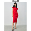 VIMAGE纬漫纪品牌女装夏季新款气质优雅高腰包臀修身礼服女V1577101 商品缩略图1