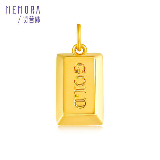 【福利拼团】暴富小金砖 足金吊坠时尚INS风小方砖黄金挂坠MEMORA诗普琳HPE00702 （线上专款） 商品图5