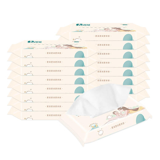 品萱 保湿达人系列 40抽20包 宝宝专用鼻子纸婴儿乳霜柔纸巾 商品图3