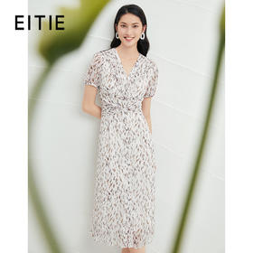 EITIE爱特爱气质V领印花收腰连衣裙6507252