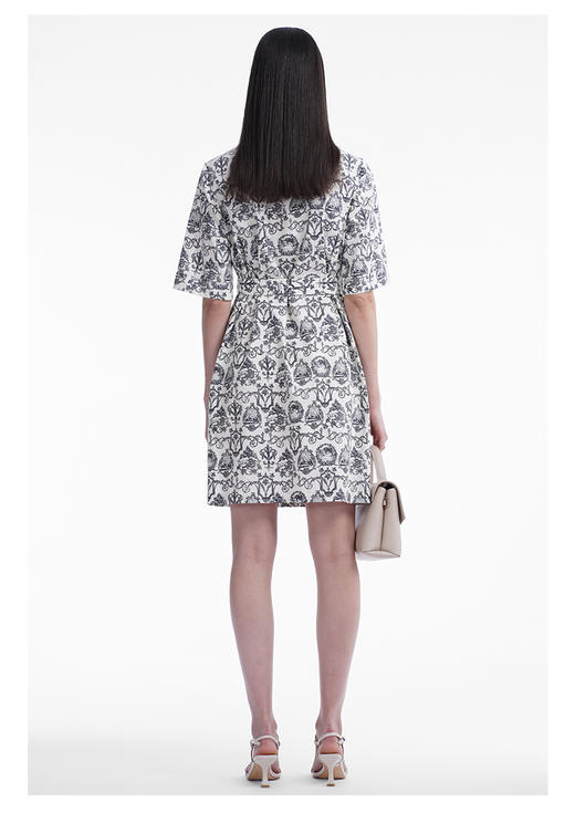 三石一澜女装连衣裙米底印花SG24102032 商品图1