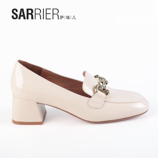 萨瑞儿新品剖光皮面扁头乐福鞋 261558 商品图9