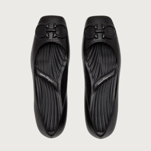 FERRAGAMO 菲拉格慕 GANCINI芭蕾舞平底鞋 女士皮鞋 黑色 742565 商品图1