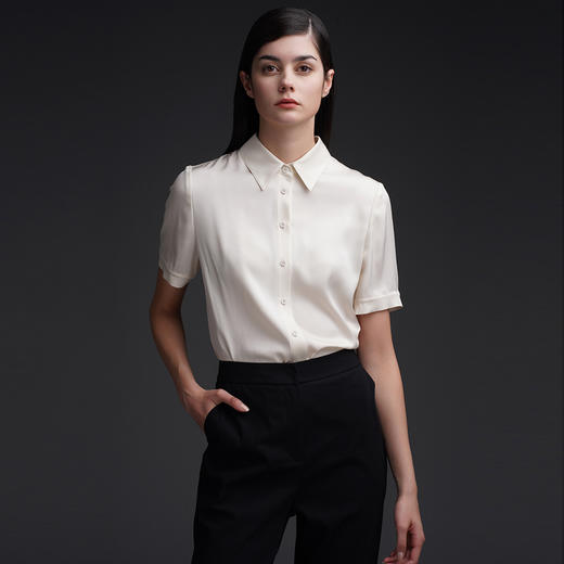 三石一澜女装2022年夏季素色衬衣SG21101025 商品图0