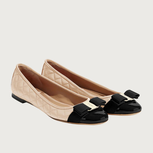 FERRAGAMO 菲拉格慕 VARINA芭蕾舞平底鞋 女士皮鞋 裸色 702228 商品图2
