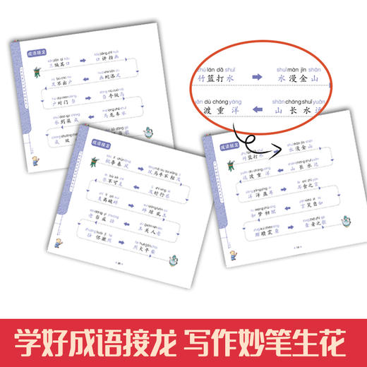 漫画成语接龙连环画（全4册）赠 成语分类积累表和传统节日表 5岁+  60组成语接龙500个常用成语 小笨熊爱读的G学经典绘本 商品图6