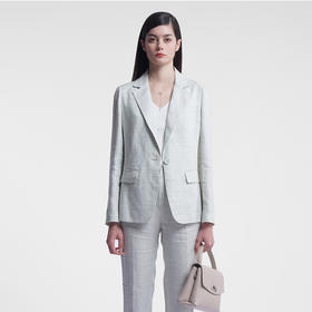 三石一澜女装亚麻素色西装SG25101023