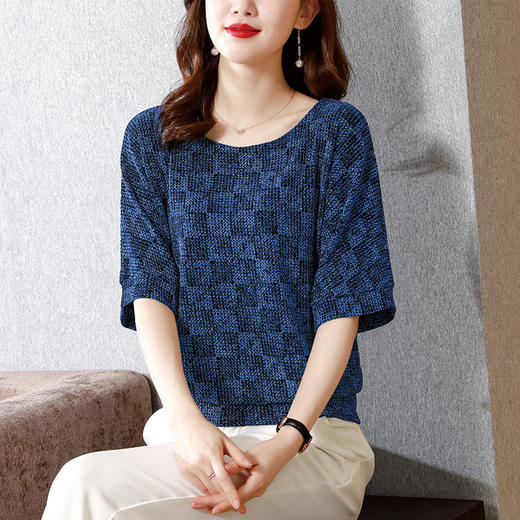 宽松显瘦，打底衬衫短袖T恤上衣KQL-8529 商品图0