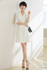 白色显瘦西装裙女2022年春季新款气质女神范收腰西装连衣裙 商品缩略图5