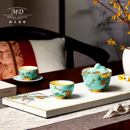 【玛戈隆特厅】B7F丨   玉堂富贵山水同光一壶两杯便携式旅行茶具套装陶瓷家用随身泡茶壶功夫茶具 商品图3