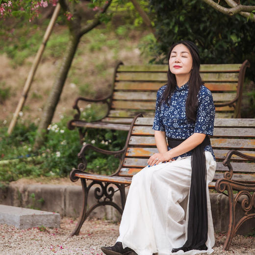 【林栖设计小店】【现货】生活在左蓝印花旗袍小衫上衣X1913360（腰封另外搭配） 商品图12