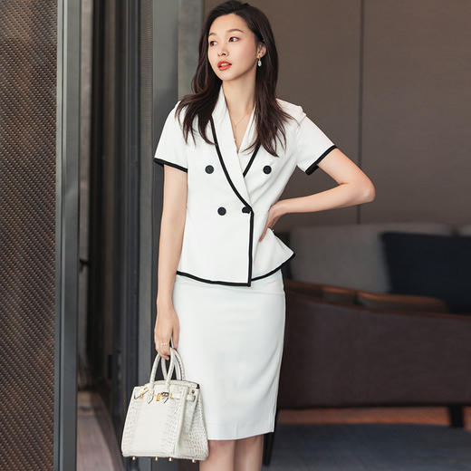 高端名媛职业套装女夏季时尚短袖西装小香风套裙气质女神范 商品图4